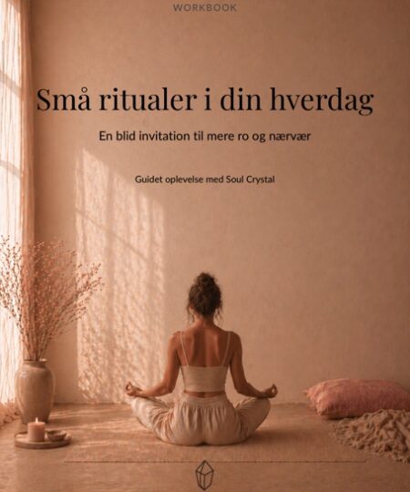 Workbook med små ritualer til hverdagen. Skab mere ro, nærvær og balance gennem enkle ritualer, pauser og blid guidning. Digital e-workbook fra Soul Crystal.